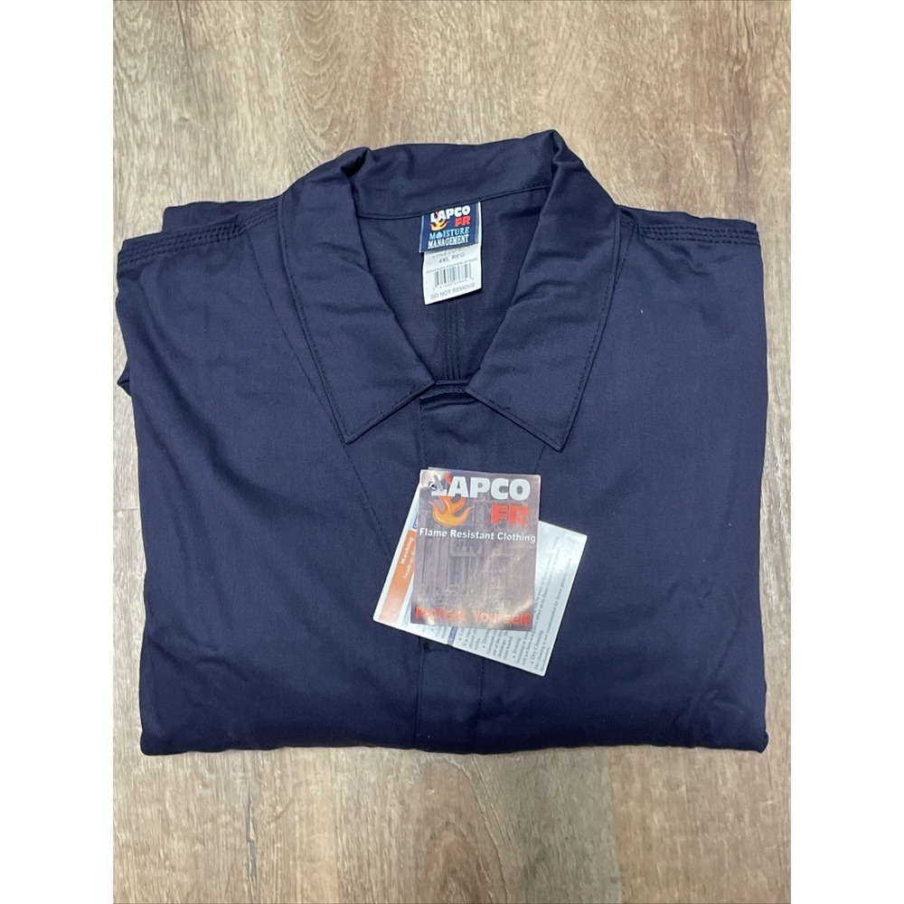LAPCO FR Coverall 4 XL Reg Blue Moisture Management ATPV 8.7 Cat 2 Work Safety
